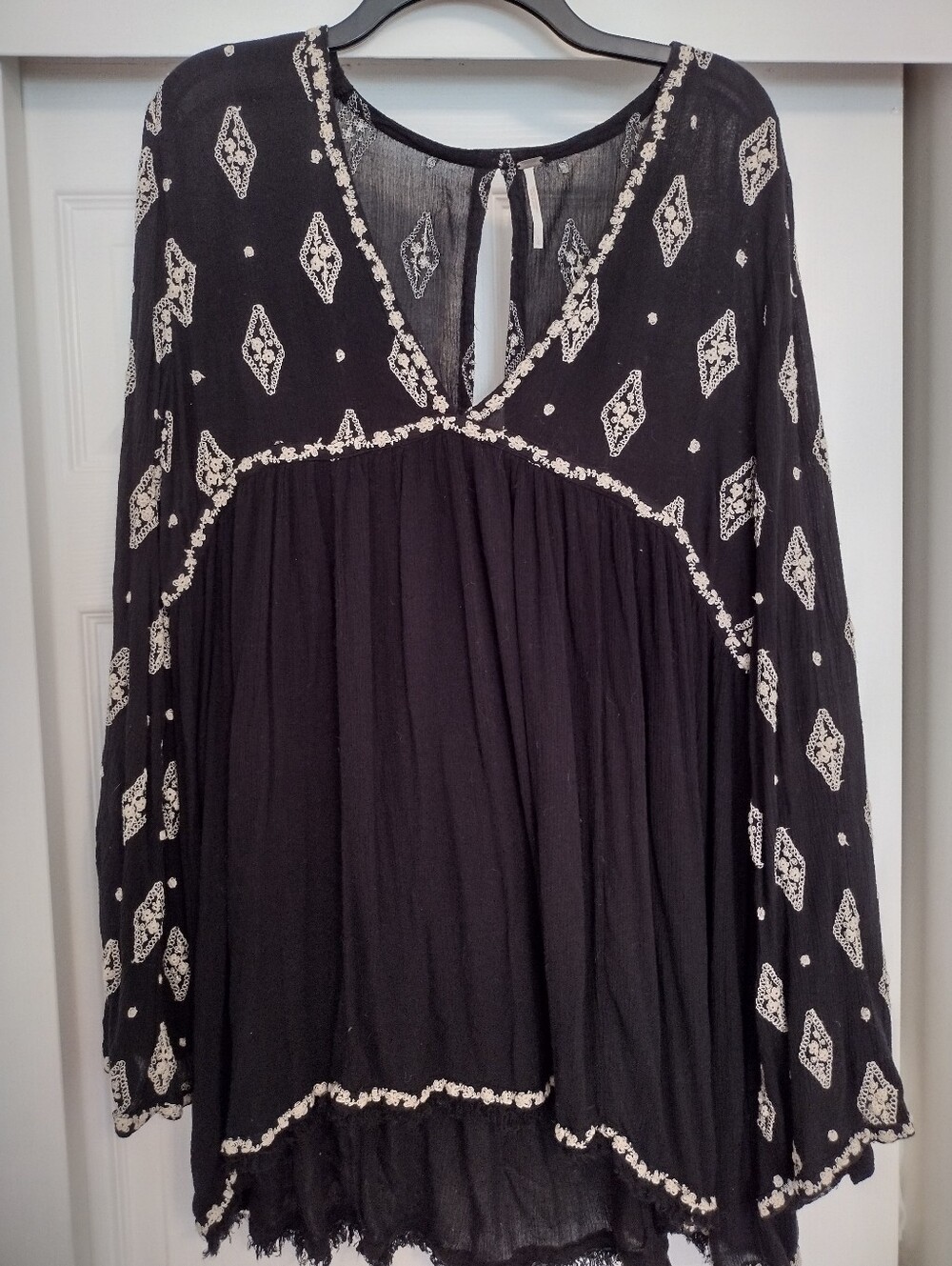 Free People Diamond Embroidered Tunic Dress, L - Picture 5 of 13